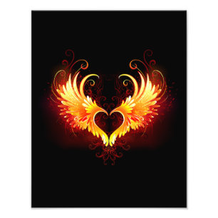 Angel Fire Heart with Wings Photo Print