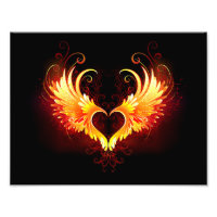 Angel Fire Heart with Wings