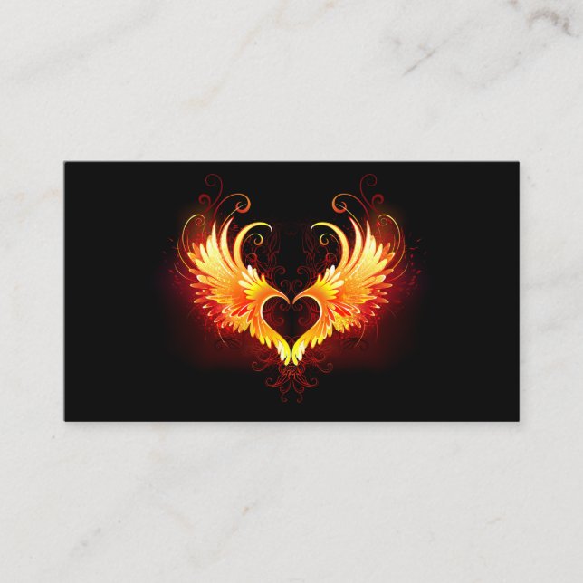Angel Fire Heart with Wings Place Card (Front)