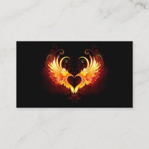 Angel Fire Heart with Wings Place Card