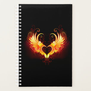 Angel Fire Heart with Wings Planner