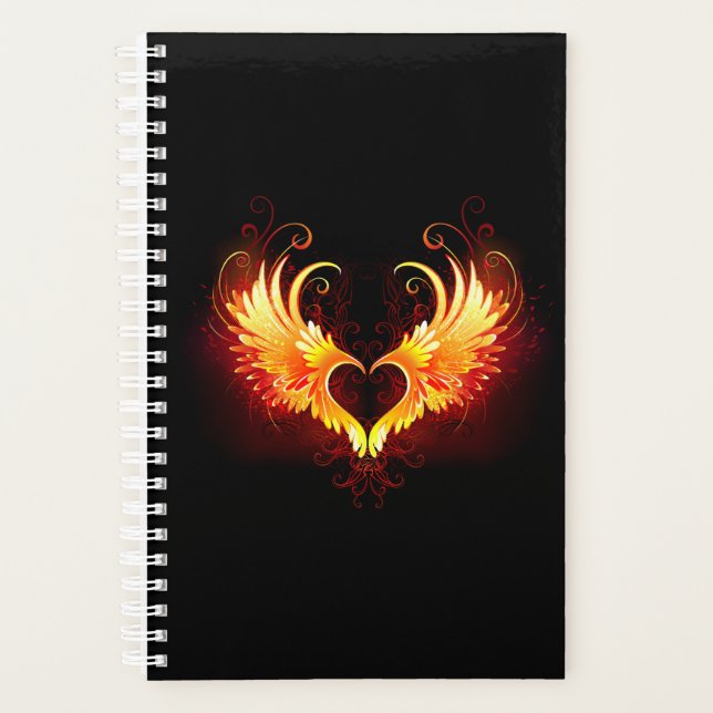 Angel Fire Heart with Wings Planner (Front)