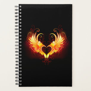 Angel Fire Heart with Wings Planner