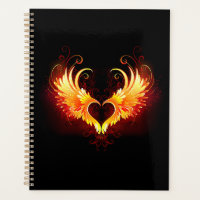 Angel Fire Heart with Wings