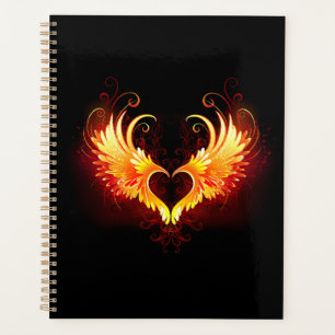 Angel Fire Heart with Wings Planner