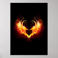 Angel Fire Heart with Wings