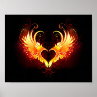 Angel Fire Heart with Wings