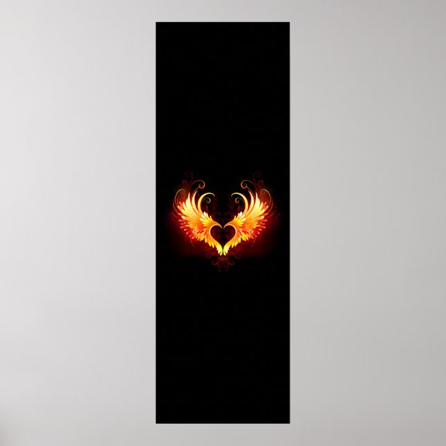 Angel Fire Heart with Wings Poster (Front)
