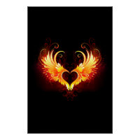 Angel Fire Heart with Wings