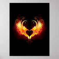Angel Fire Heart with Wings