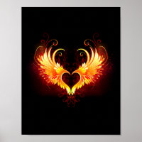 Angel Fire Heart with Wings