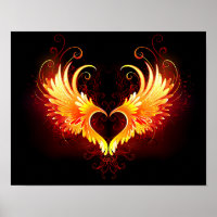 Angel Fire Heart with Wings
