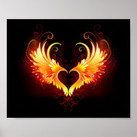 Angel Fire Heart with Wings
