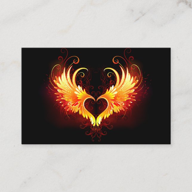 Angel Fire Heart with Wings Referral Card (Front)