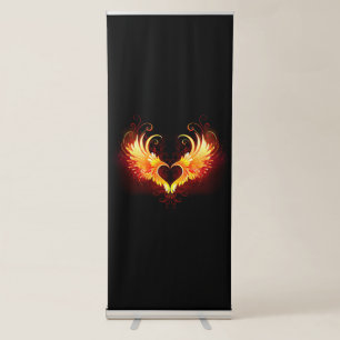 Angel Fire Heart with Wings Retractable Banner