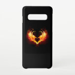 Angel Fire Heart with Wings Samsung Galaxy Case<br><div class="desc">Angel fire heart with flaming wings on black background.</div>