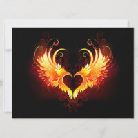 Angel Fire Heart with Wings