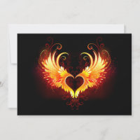 Angel Fire Heart with Wings