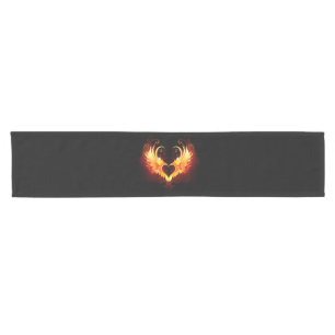 Angel Fire Heart with Wings Short Table Runner