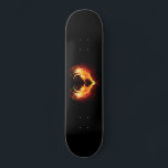 Angel Fire Heart with Wings Skateboard<br><div class="desc">Angel fire heart with flaming wings on black background.</div>
