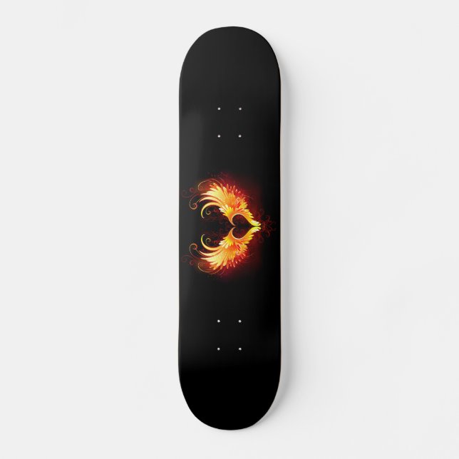 Angel Fire Heart with Wings Skateboard (Front)