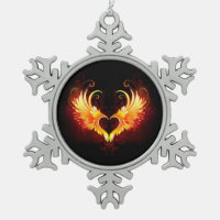 Angel Fire Heart with Wings