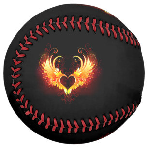 Angel Fire Heart with Wings Softball