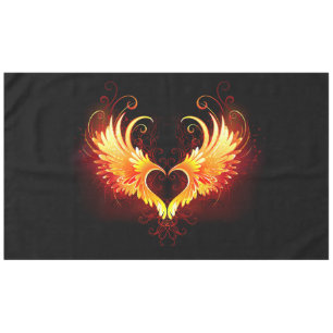 Angel Fire Heart with Wings Tablecloth