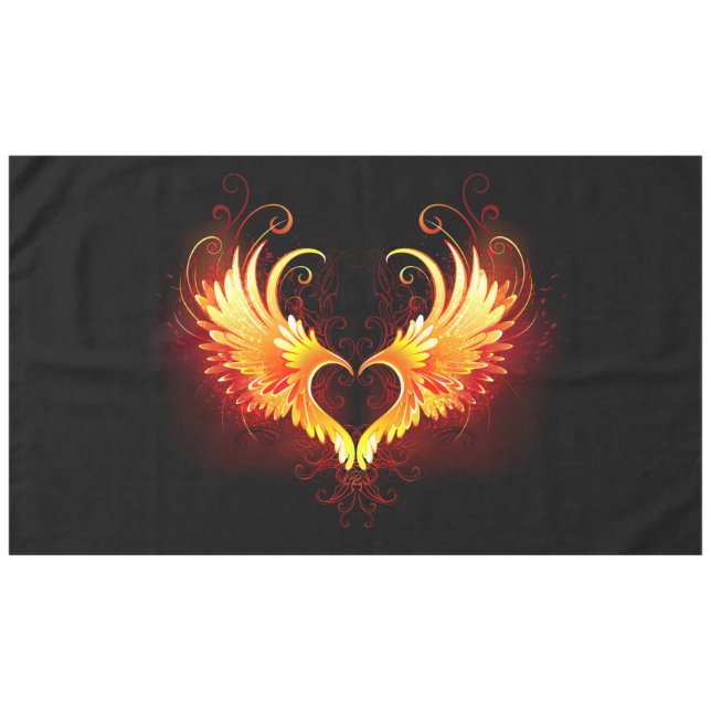 Angel Fire Heart with Wings Tablecloth (Front (Horizontal))