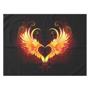 Angel Fire Heart with Wings Tablecloth