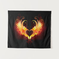 Angel Fire Heart with Wings