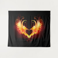 Angel Fire Heart with Wings