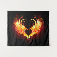 Angel Fire Heart with Wings