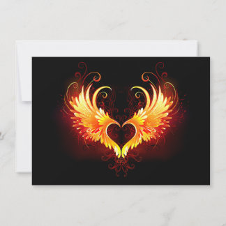Angel Fire Heart with Wings Thank You Card