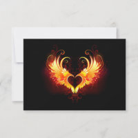 Angel Fire Heart with Wings