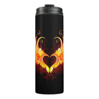 Angel Fire Heart with Wings
