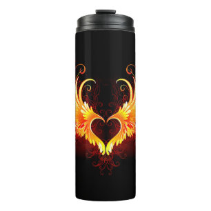 Angel Fire Heart with Wings Thermal Tumbler