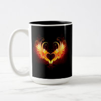 Angel Fire Heart with Wings