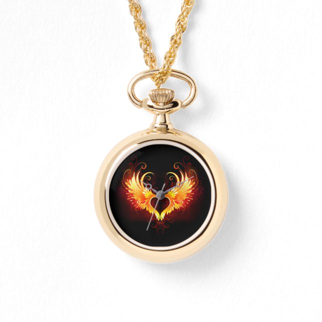 Angel Fire Heart with Wings Watch (Front)