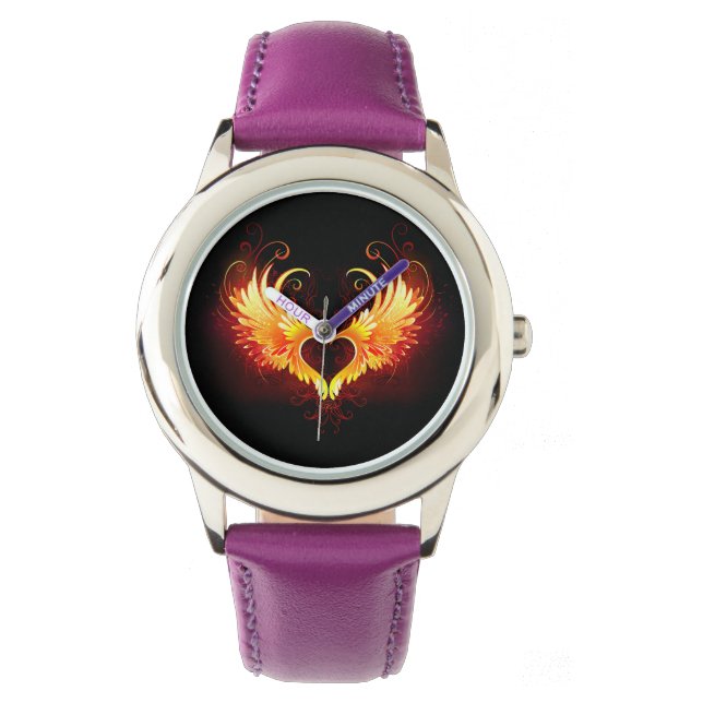 Angel Fire Heart with Wings Watch (Front)