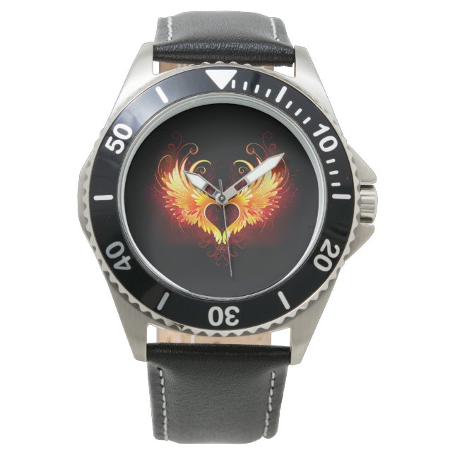 Angel Fire Heart with Wings Watch (Front)