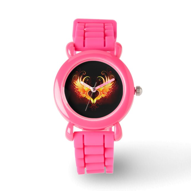 Angel Fire Heart with Wings Watch (Front)