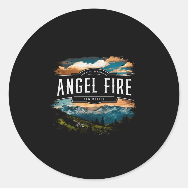 Angel Fire Mountains New Mexico Hiking Outdoors Vi Classic Round Sticker (Front)