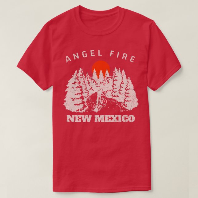 Angel Fire New Mexico Mountain Biker Biking Hiking T-Shirt (Design Front)