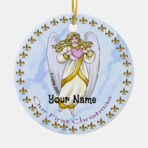 Angel First Christmas Ceramic Tree Decoration