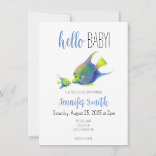 Angel Fish Baby Shower Invitation