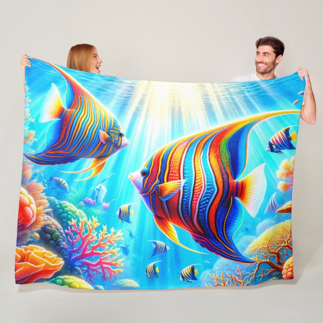 Angel Fish Fleece Blanket (In Situ)