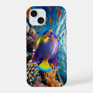 Angel Fish Slides along the Reef iPhone 15 Case