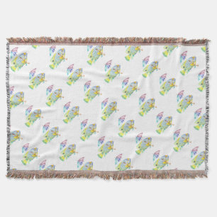 Angel Fish With Umbrella Throw Blanket