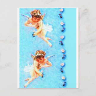 angel flowers postcard